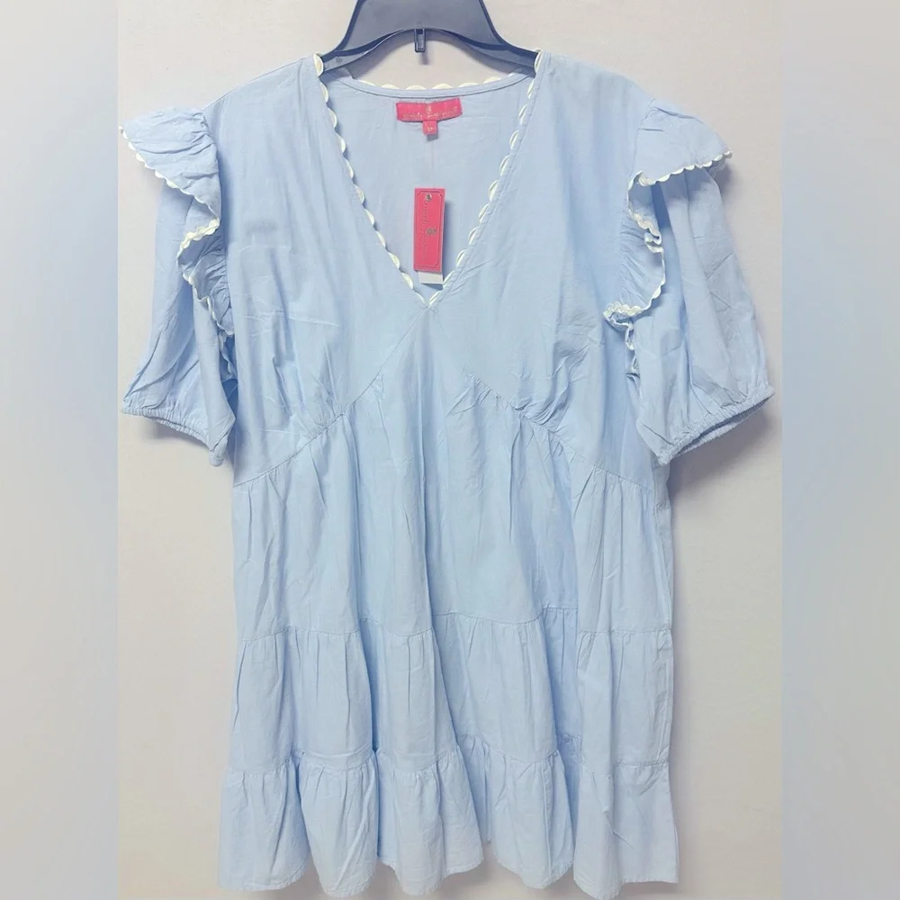 NWT Simply Southern RicRac Cotton Poplin A-line Mini Dress, Size Large - Picture 5 of 7